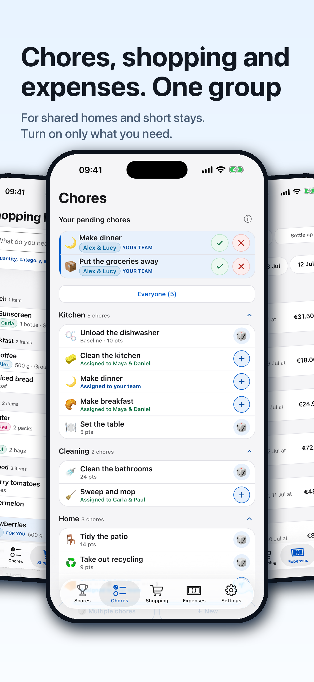 Tokarea: chores, shopping and shared expenses in one group