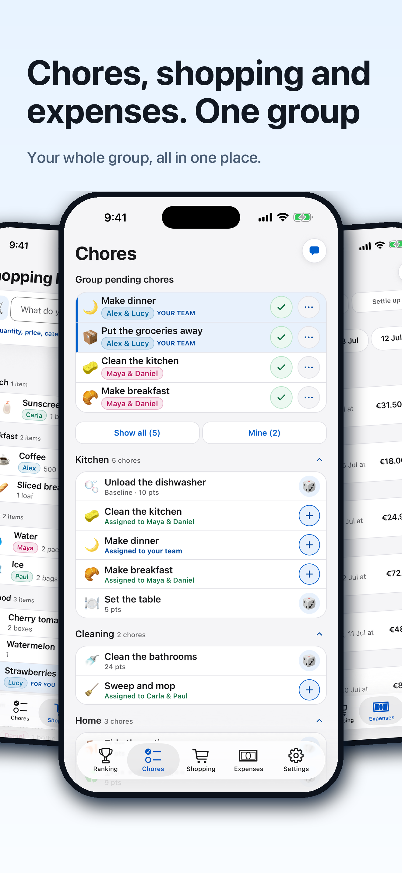 Tokarea brings chores, shopping, expenses and chat into one private group