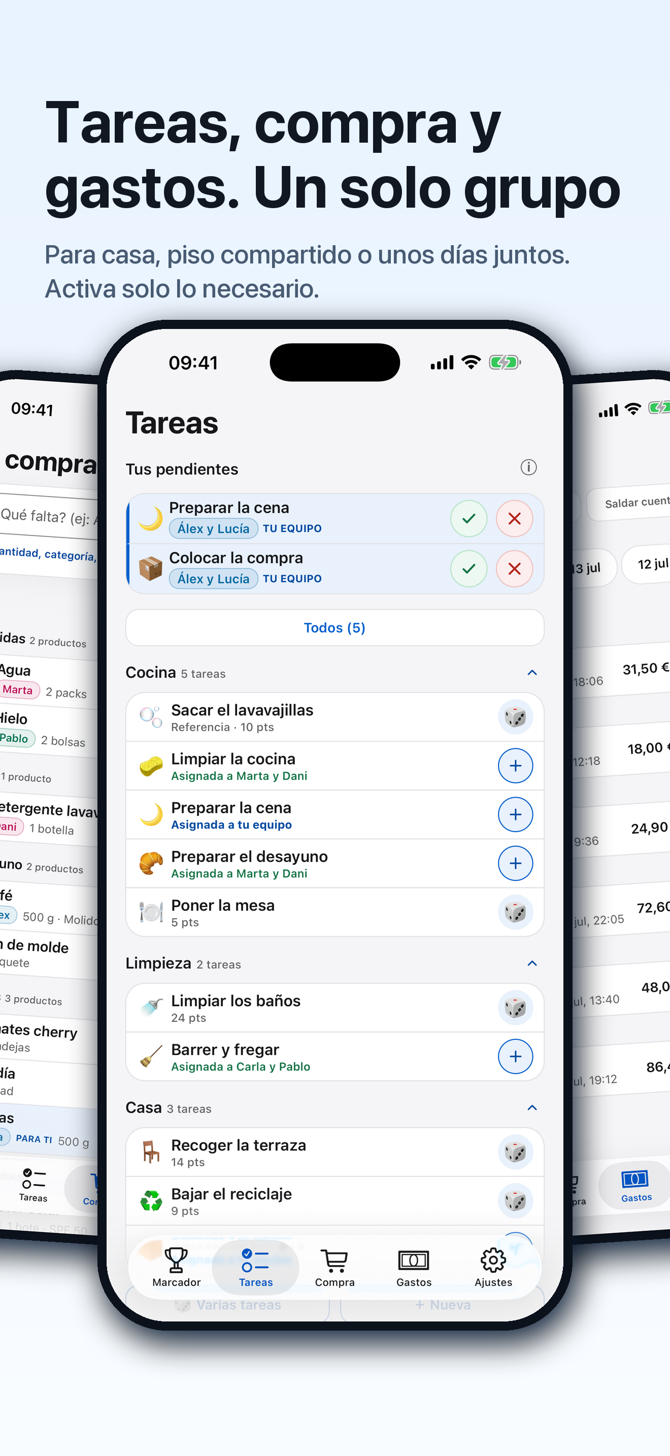 Tokarea: tareas, compra y gastos compartidos en un solo grupo