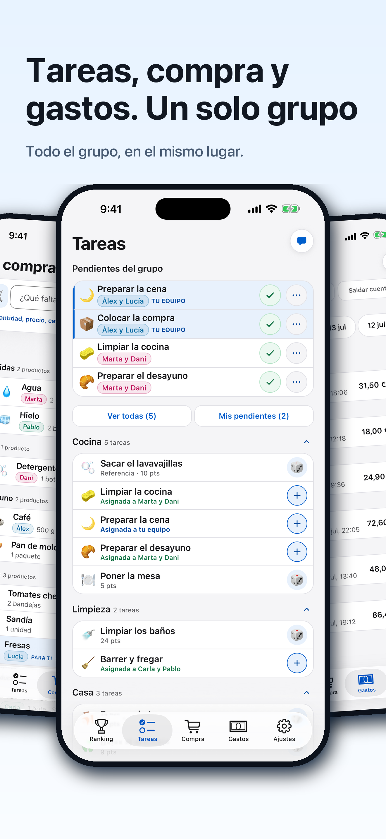 Tokarea reúne tareas, compra, gastos y chat en un grupo privado